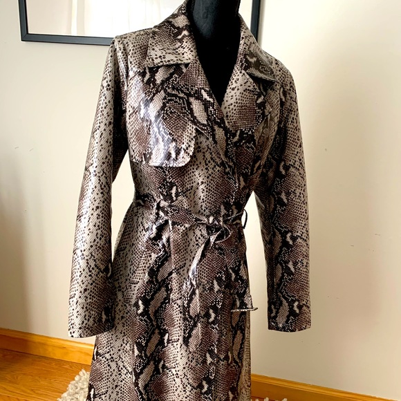 Missguided Jackets & Blazers - Faux snakeskin trench coat size 6
